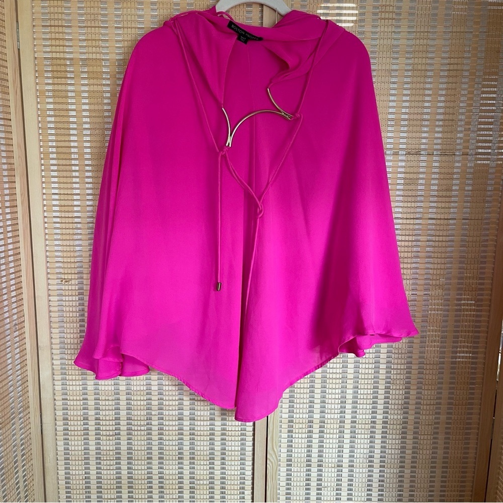 NWT* BOSTON PROPER Flowy Hot Pink Halter Neck Backless Mini Dress S - Picture 9 of 10